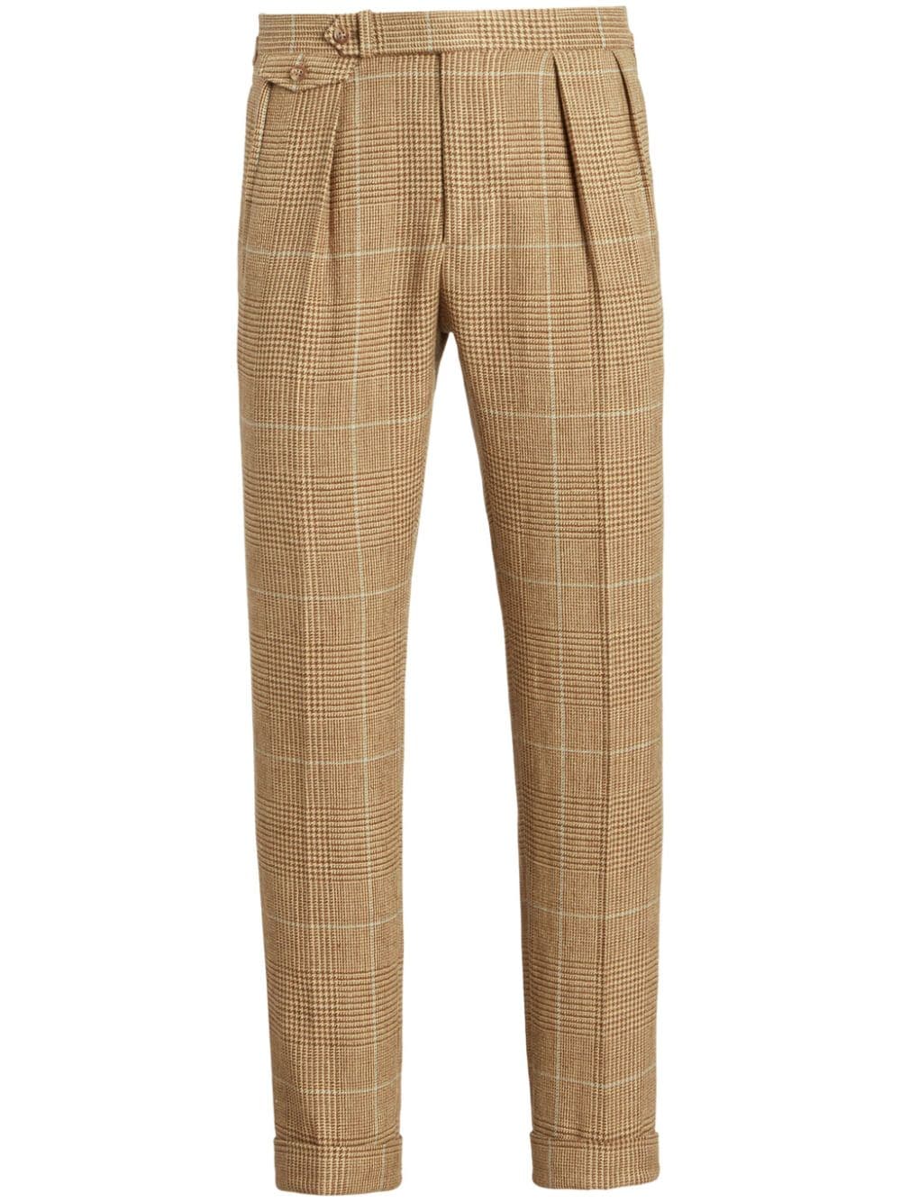 Polo Ralph Lauren check-pattern plated tailored trousers - Neutrals von Polo Ralph Lauren