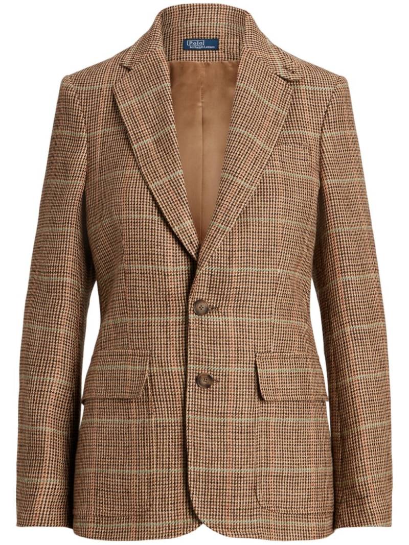 Polo Ralph Lauren checked single-breasted blazer - Brown von Polo Ralph Lauren