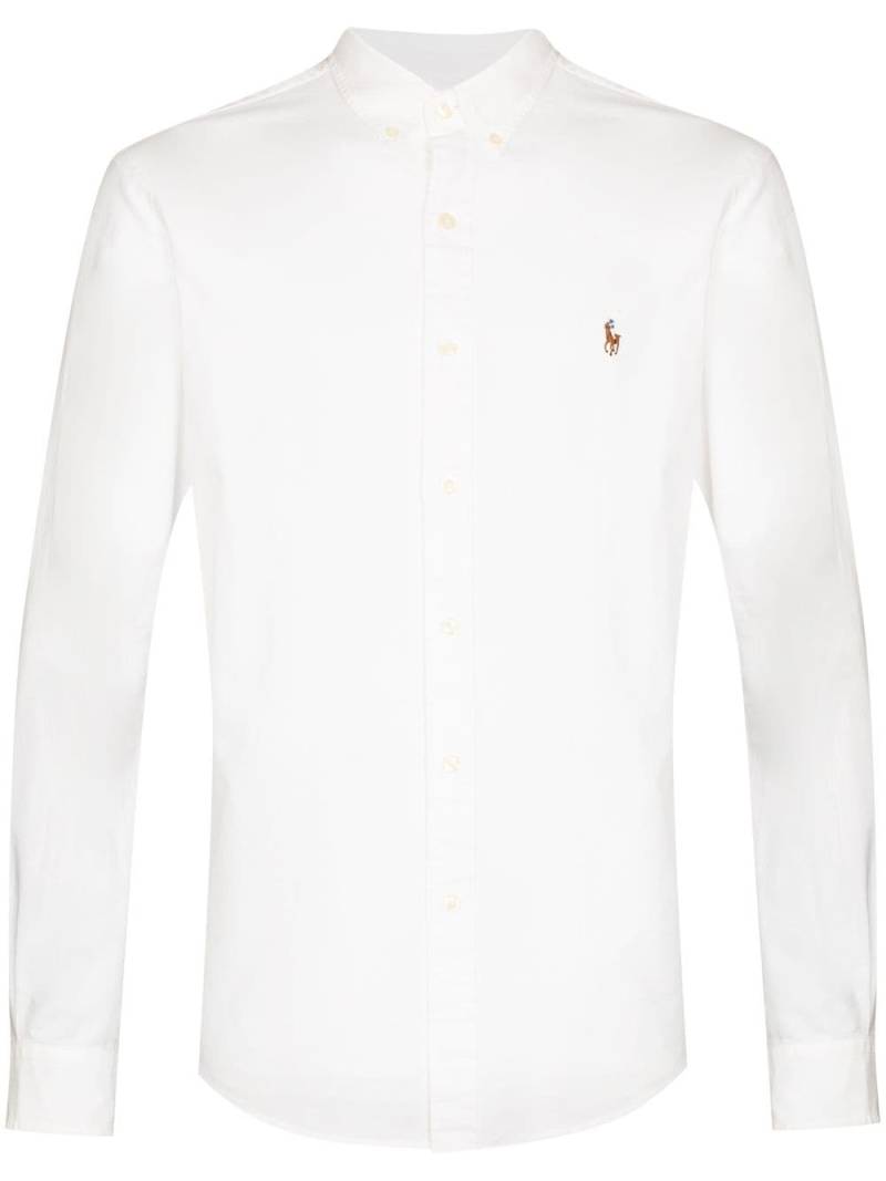 Polo Ralph Lauren logo-embroidered long-sleeve shirt - White von Polo Ralph Lauren