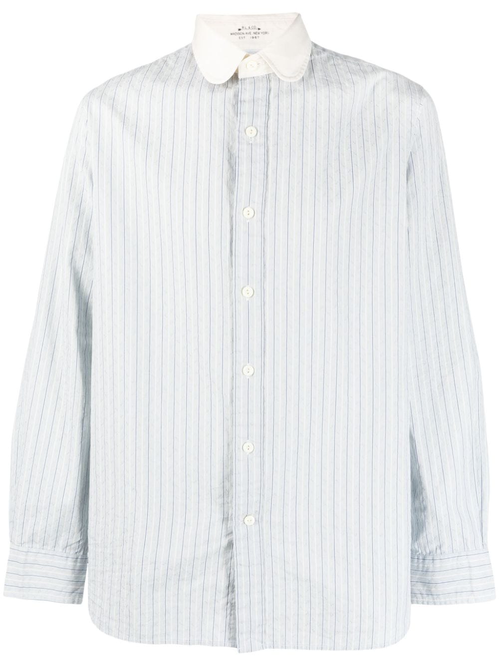 Polo Ralph Lauren club-collar striped cotton shirt - Blue von Polo Ralph Lauren