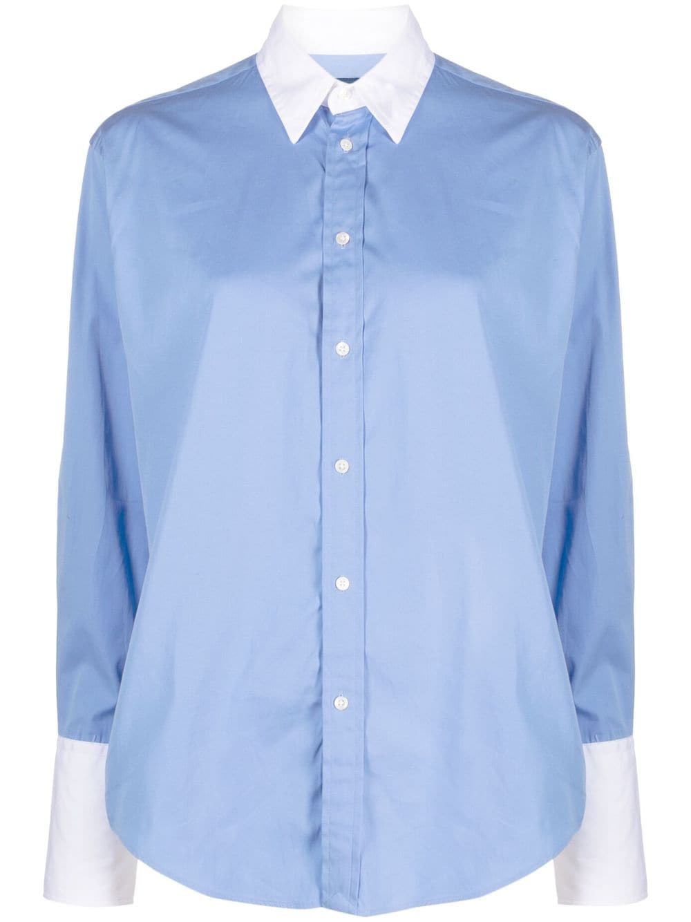 Polo Ralph Lauren contrast-trim long-sleeve shirt - Blue von Polo Ralph Lauren