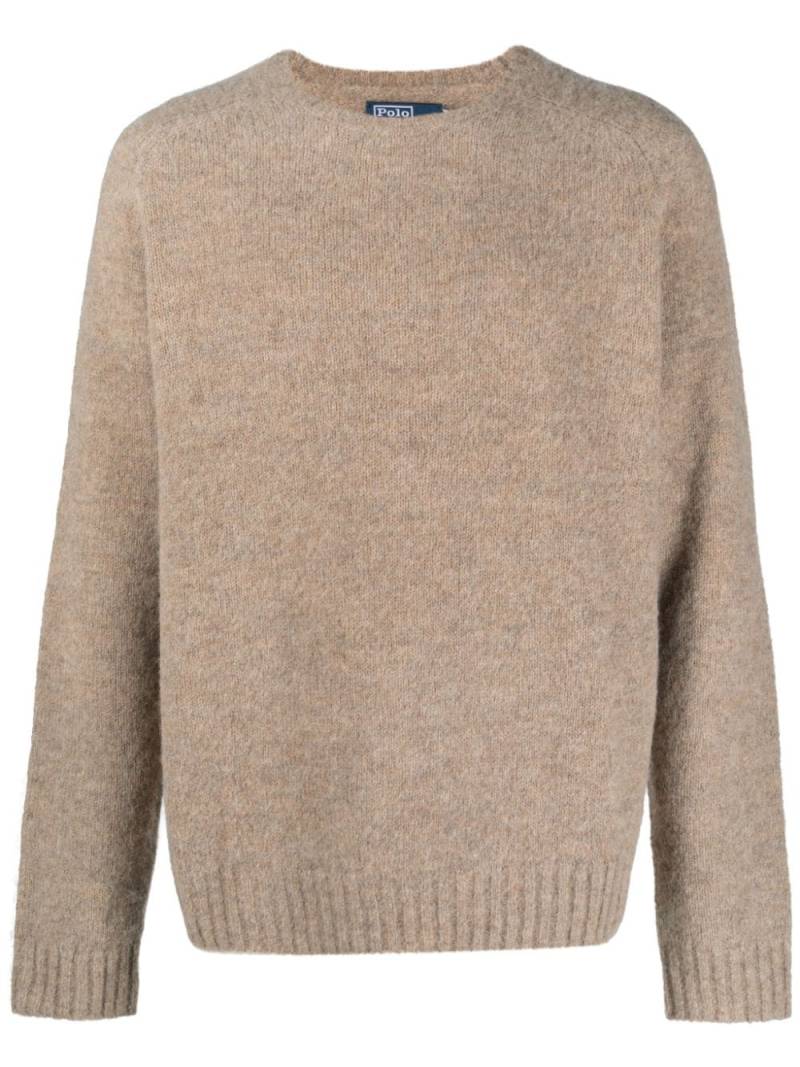 Polo Ralph Lauren crew-neck mélange-effect jumper - Brown von Polo Ralph Lauren