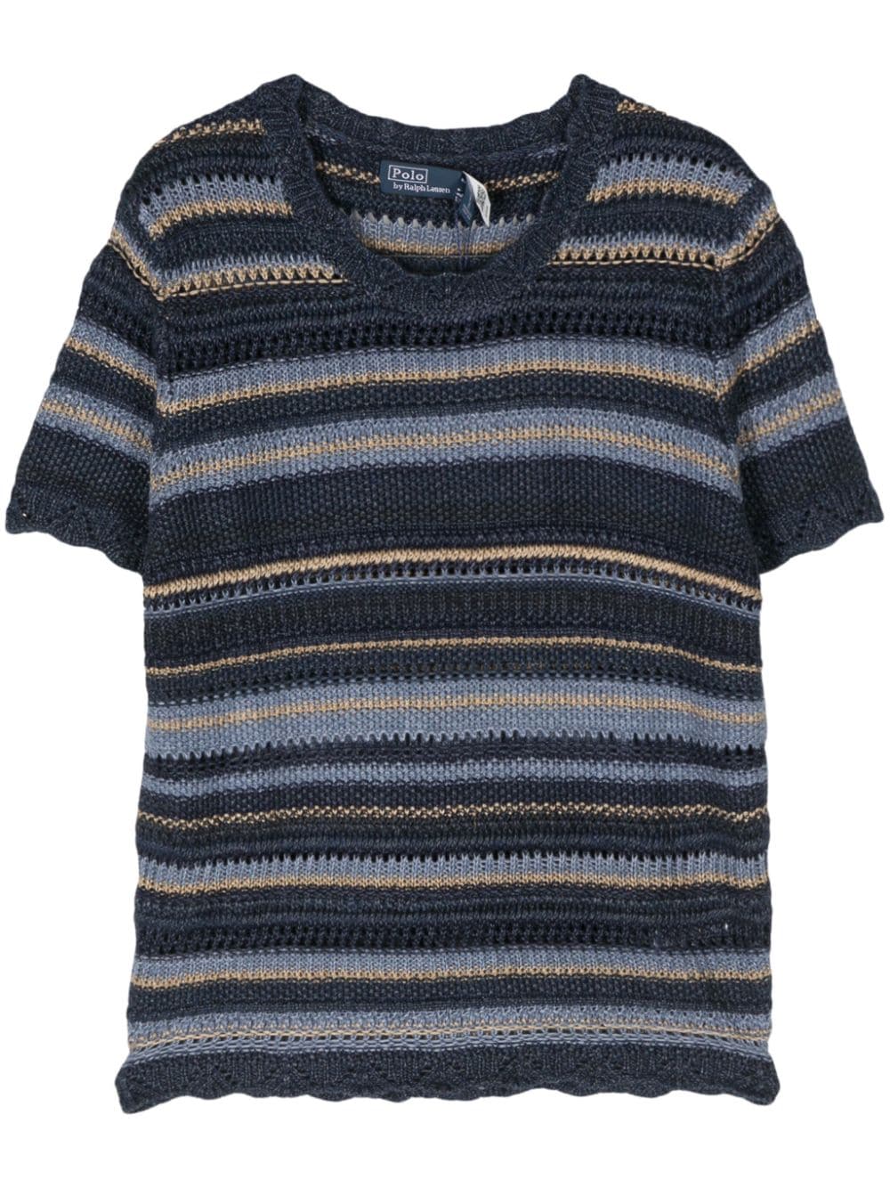 Polo Ralph Lauren crochet-knit T-shirt - Blue von Polo Ralph Lauren