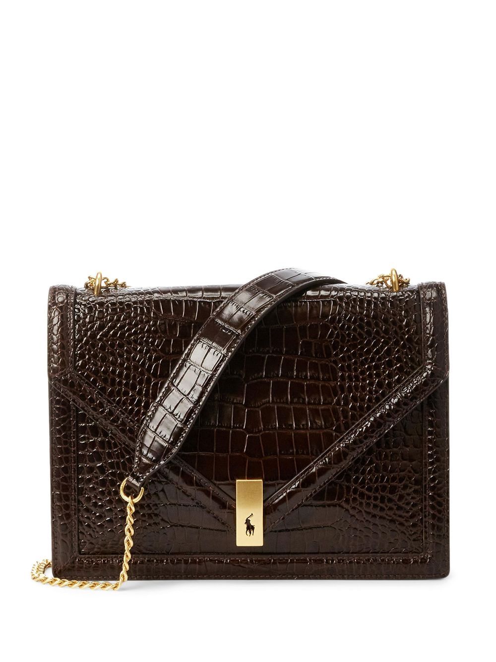 Polo Ralph Lauren crocodile-effect leather bag - Brown von Polo Ralph Lauren