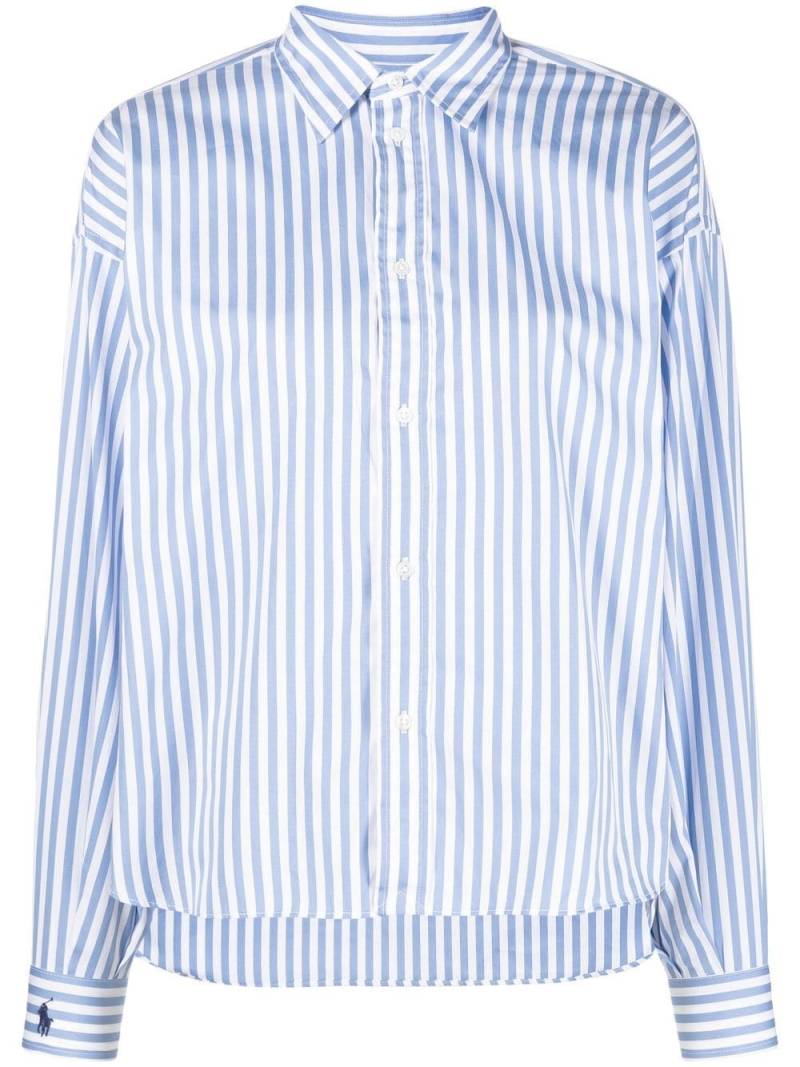 Polo Ralph Lauren cropped boxy-fit striped shirt - White von Polo Ralph Lauren