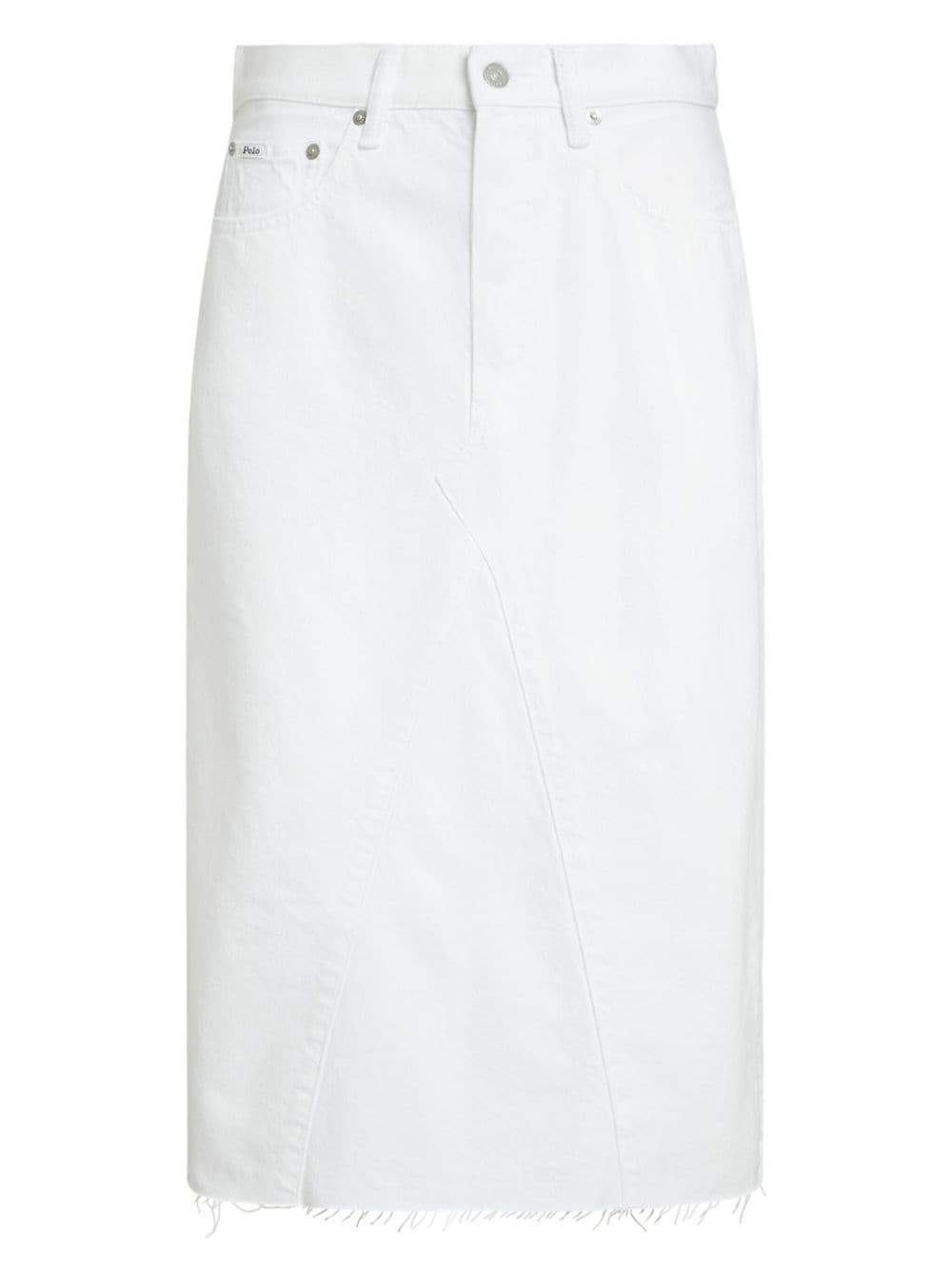 Polo Ralph Lauren denim midi-skirt - White von Polo Ralph Lauren