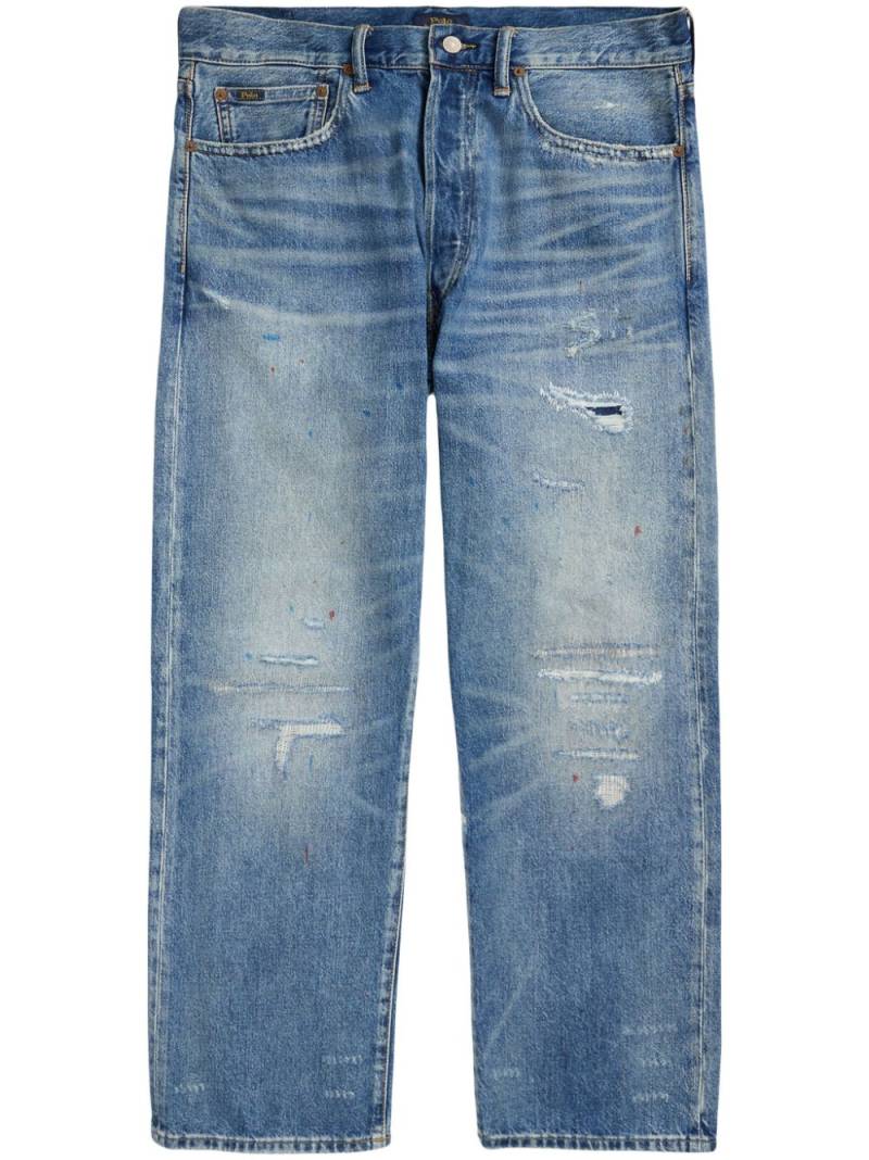 Polo Ralph Lauren distressed straight-leg jeans - Blue von Polo Ralph Lauren
