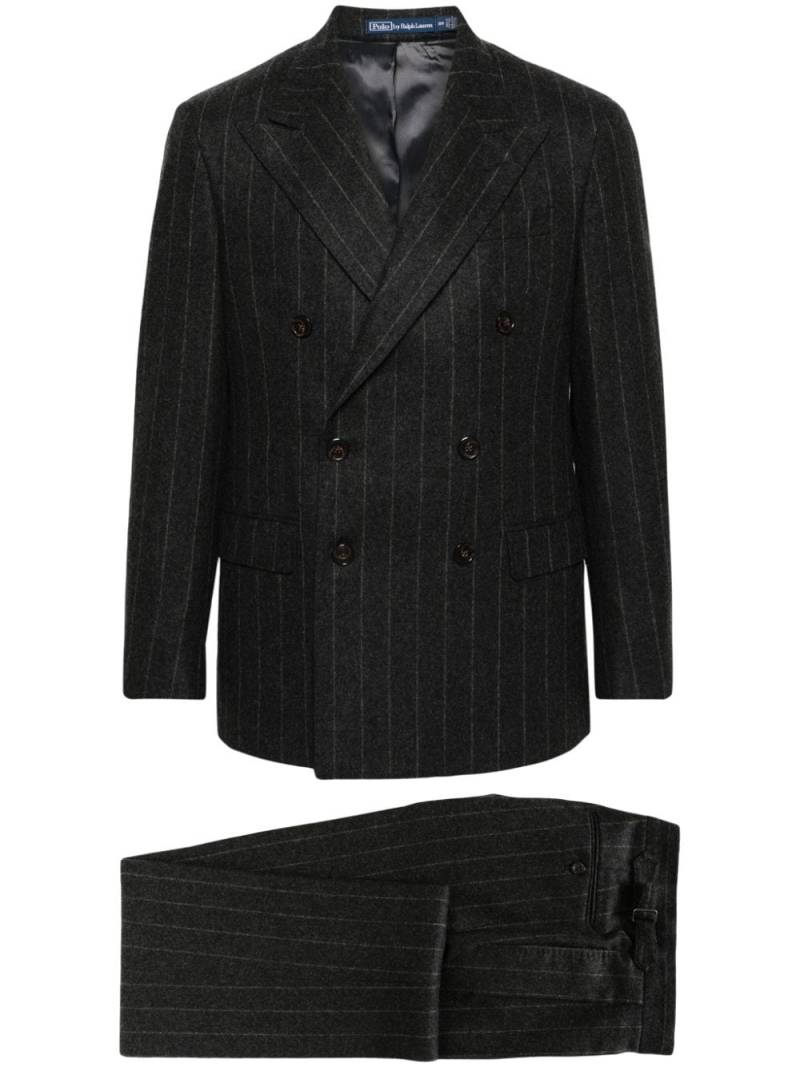 Polo Ralph Lauren double-breasted pinstriped wool suit - Grey von Polo Ralph Lauren