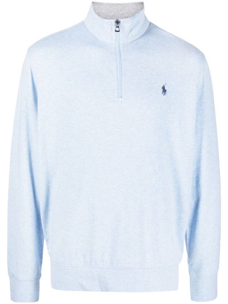 Polo Ralph Lauren embroidered-logo cotton-blend jumper - Blue von Polo Ralph Lauren