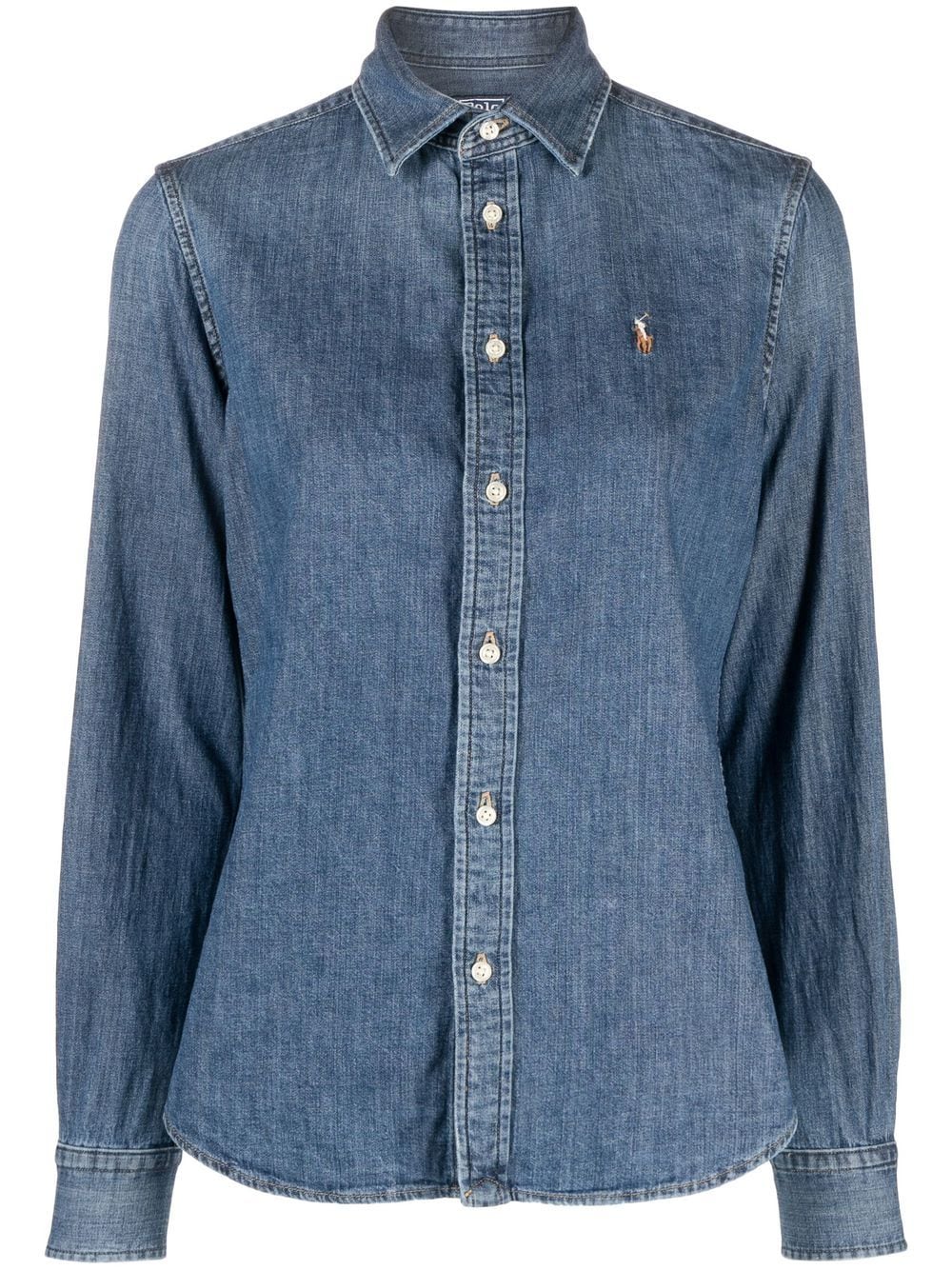 Polo Ralph Lauren embroidered-logo denim shirt - Blue von Polo Ralph Lauren