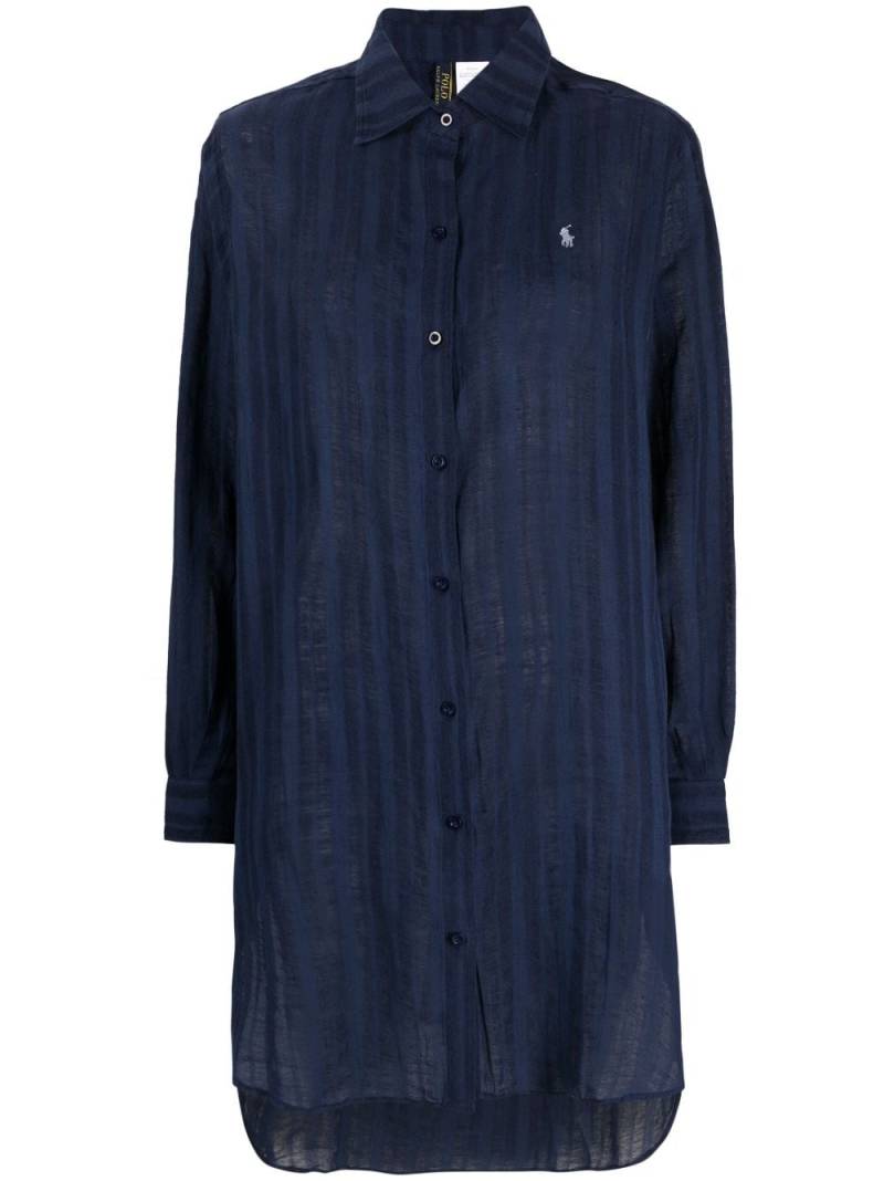 Polo Ralph Lauren embroidered logo long-sleeve shirt - Blue von Polo Ralph Lauren