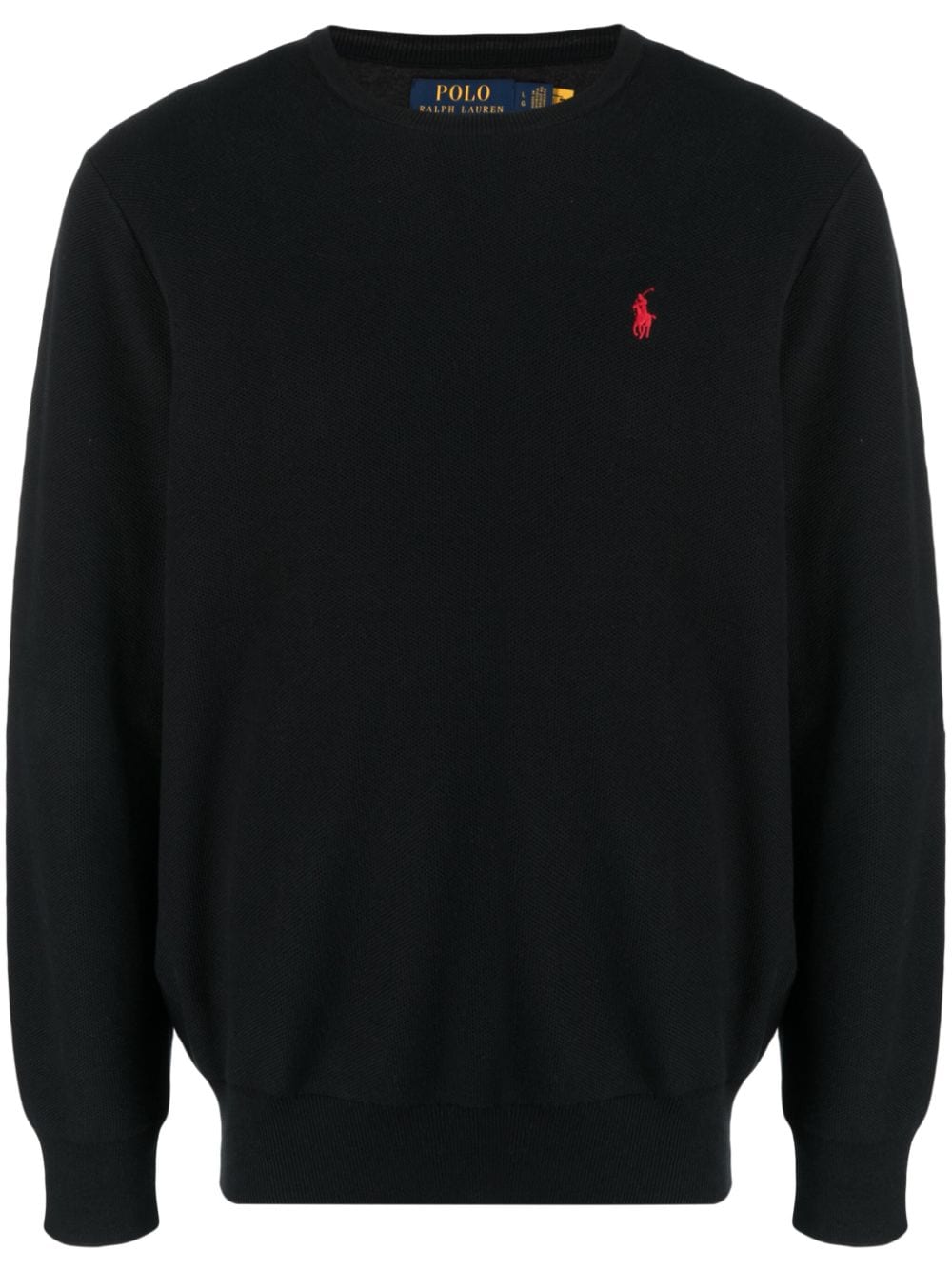Polo Ralph Lauren embroidered-logo piqué-cotton jumper - Black von Polo Ralph Lauren