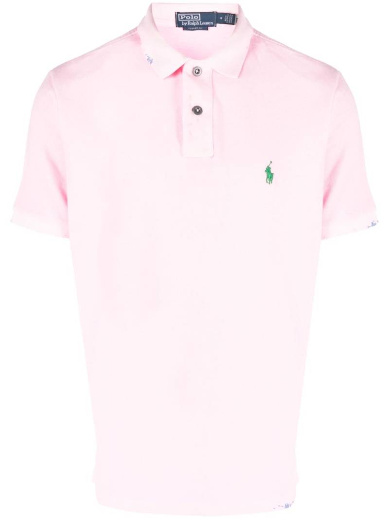 Polo Ralph Lauren embroidered-logo polo shirt - Pink von Polo Ralph Lauren