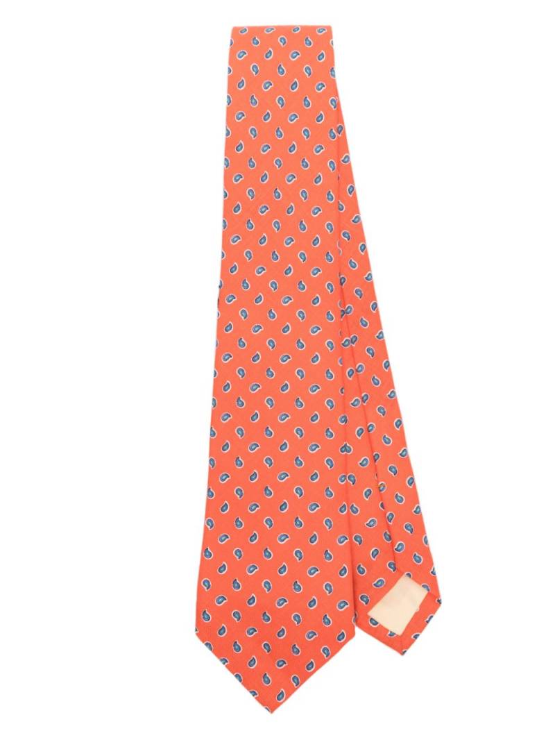 Polo Ralph Lauren embroidered-motif linen tie - Orange von Polo Ralph Lauren