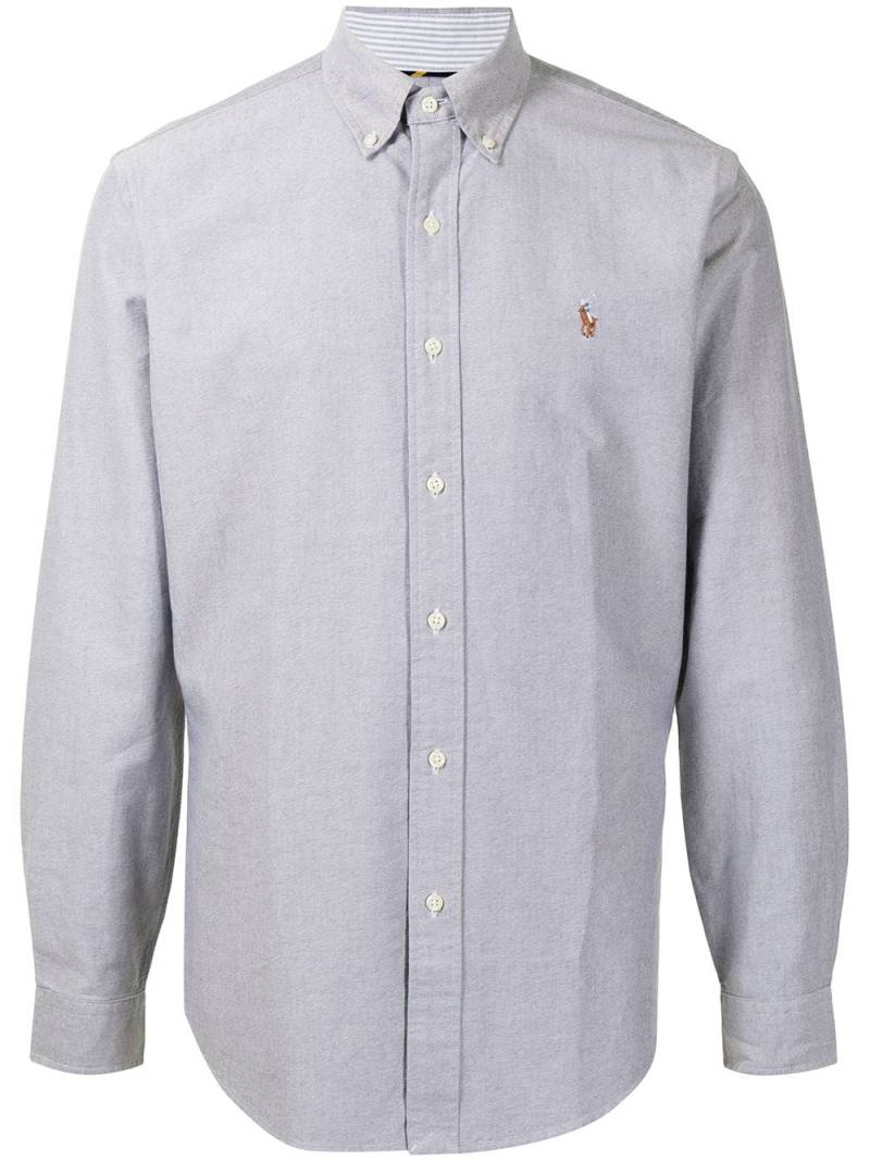 Polo Ralph Lauren embroidered-motif long-sleeve shirt - Grey von Polo Ralph Lauren