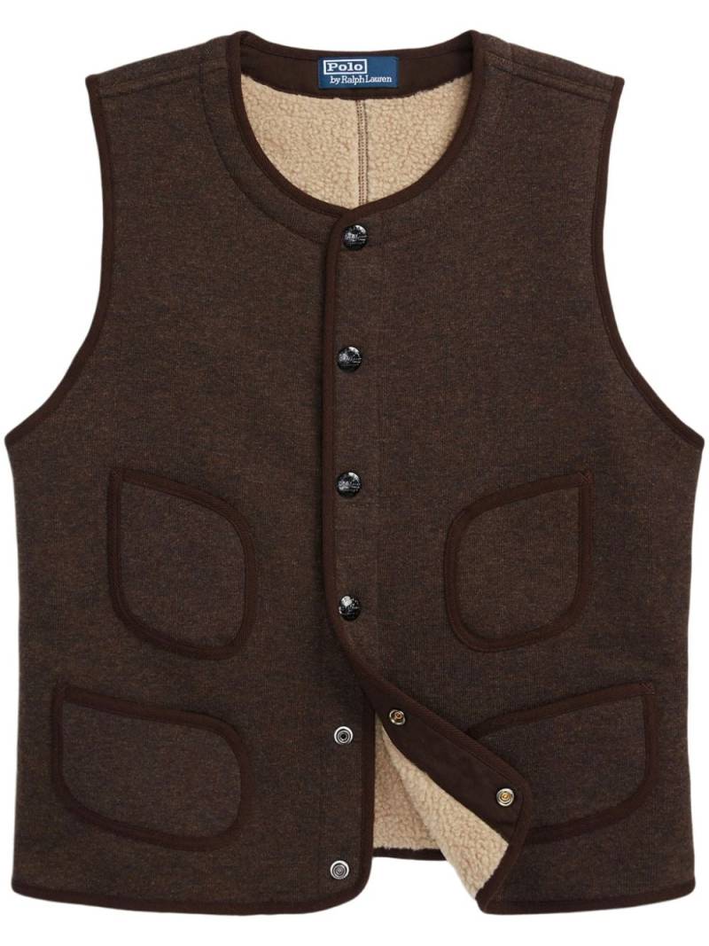 Polo Ralph Lauren fleece-lined wool-blend gilet - Brown von Polo Ralph Lauren