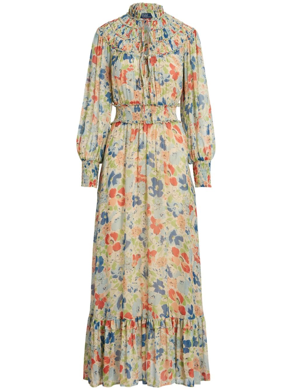 Polo Ralph Lauren floral-print georgette maxi dress - Neutrals von Polo Ralph Lauren