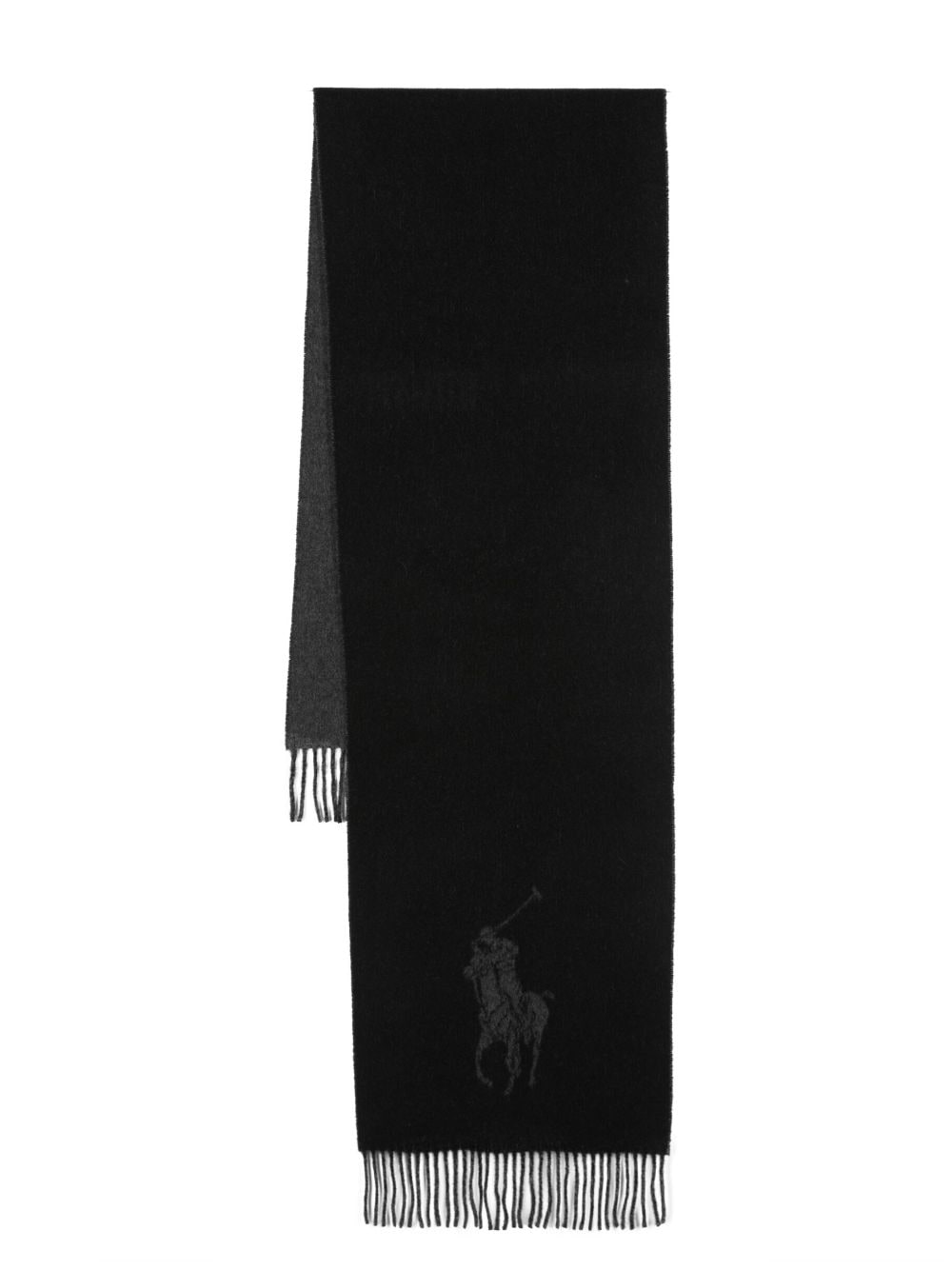 Polo Ralph Lauren frayed-edge Polo Pony scarf - Black von Polo Ralph Lauren