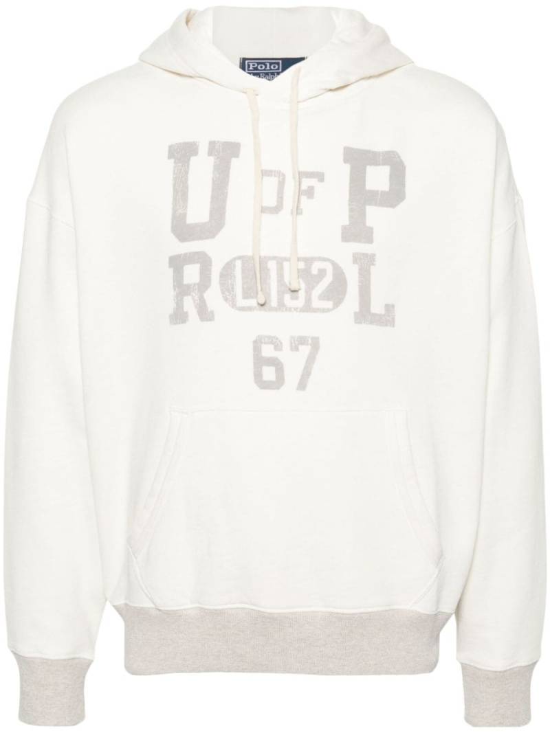 Polo Ralph Lauren graphic-print hoodie - Neutrals von Polo Ralph Lauren