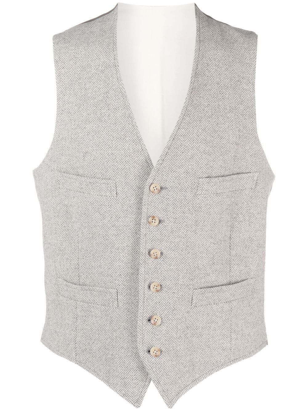 Polo Ralph Lauren herringbone wool-blend waistcoat - Grey von Polo Ralph Lauren