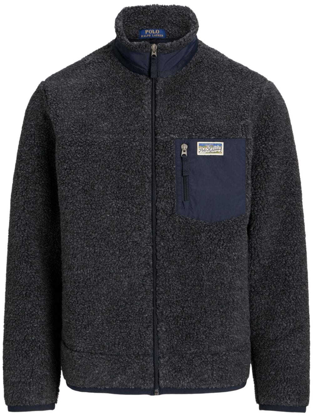 Polo Ralph Lauren high-neck brushed-effect cardigan - Blue von Polo Ralph Lauren