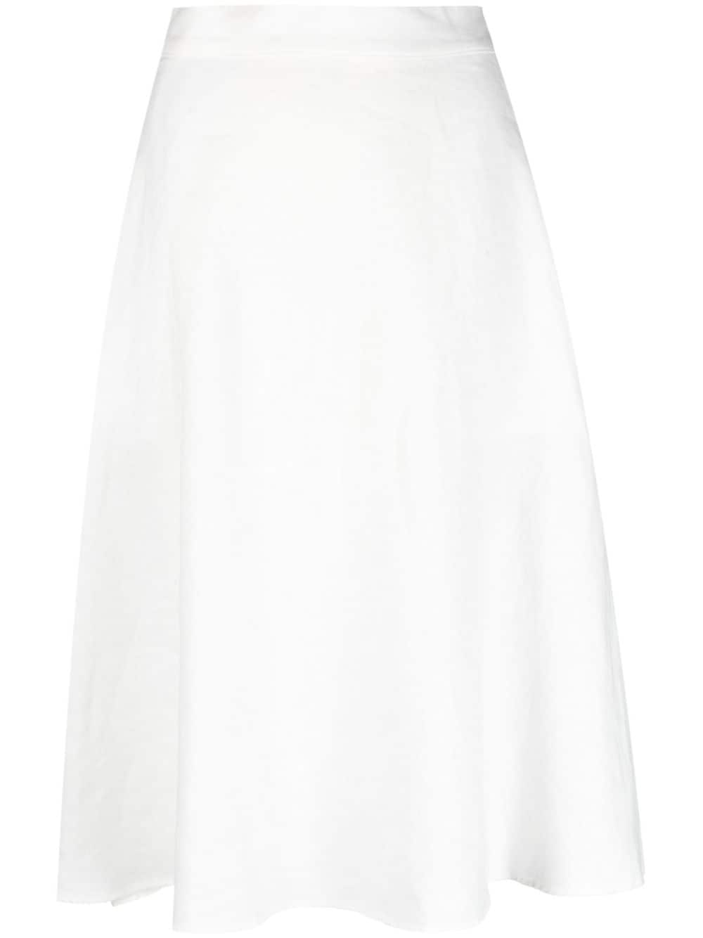 Polo Ralph Lauren high-waist linen midi skirt - White von Polo Ralph Lauren