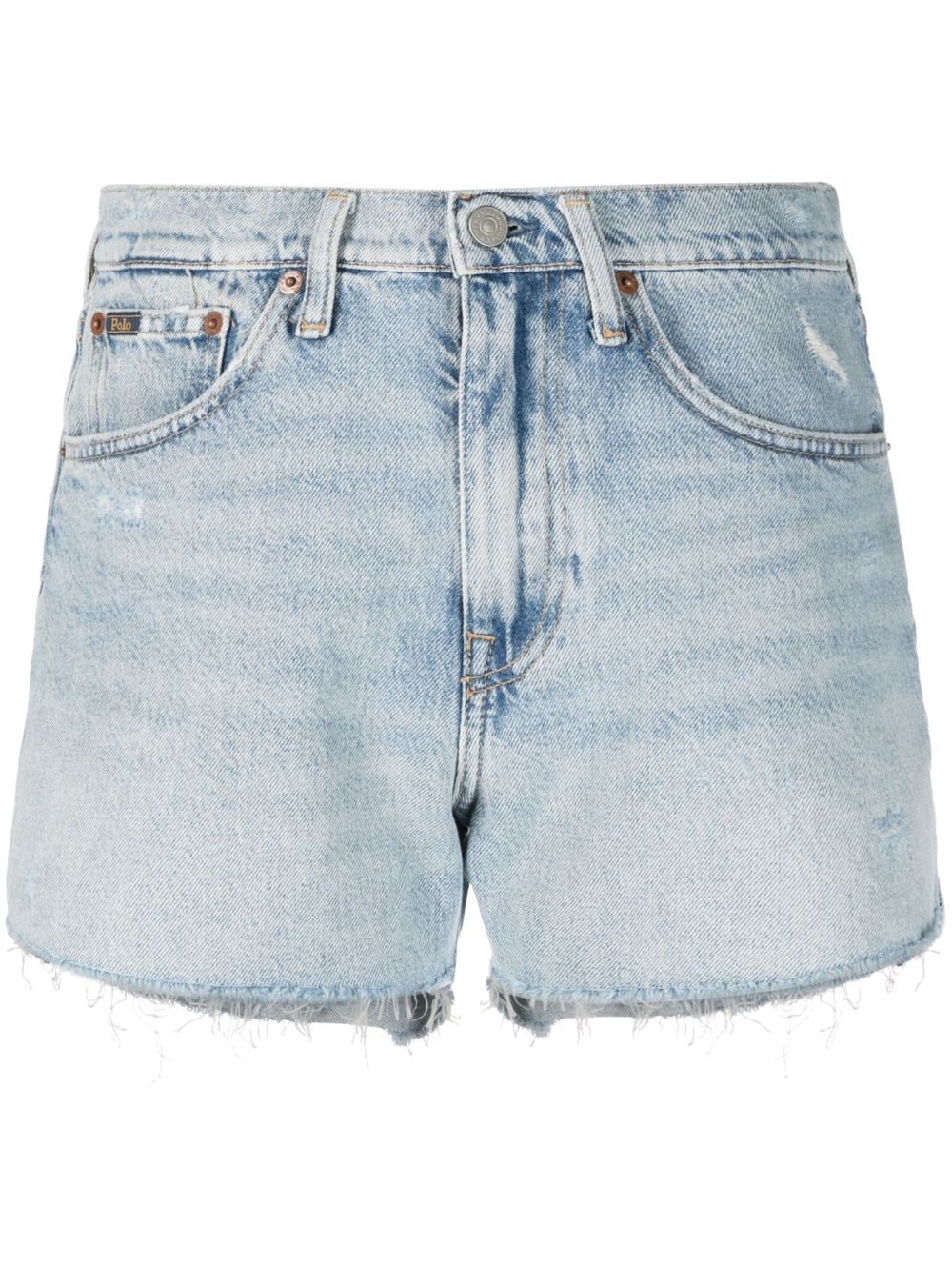 Polo Ralph Lauren high-waisted distressed denim shorts - Blue von Polo Ralph Lauren