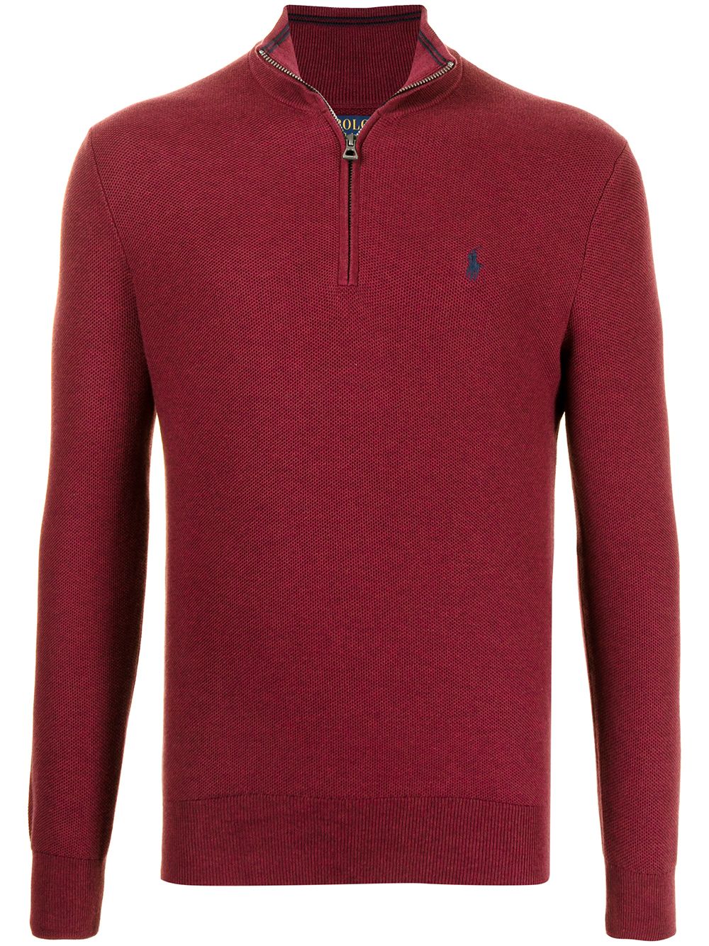 Polo Ralph Lauren knitted cotton half-zip sweatshirt - Red von Polo Ralph Lauren