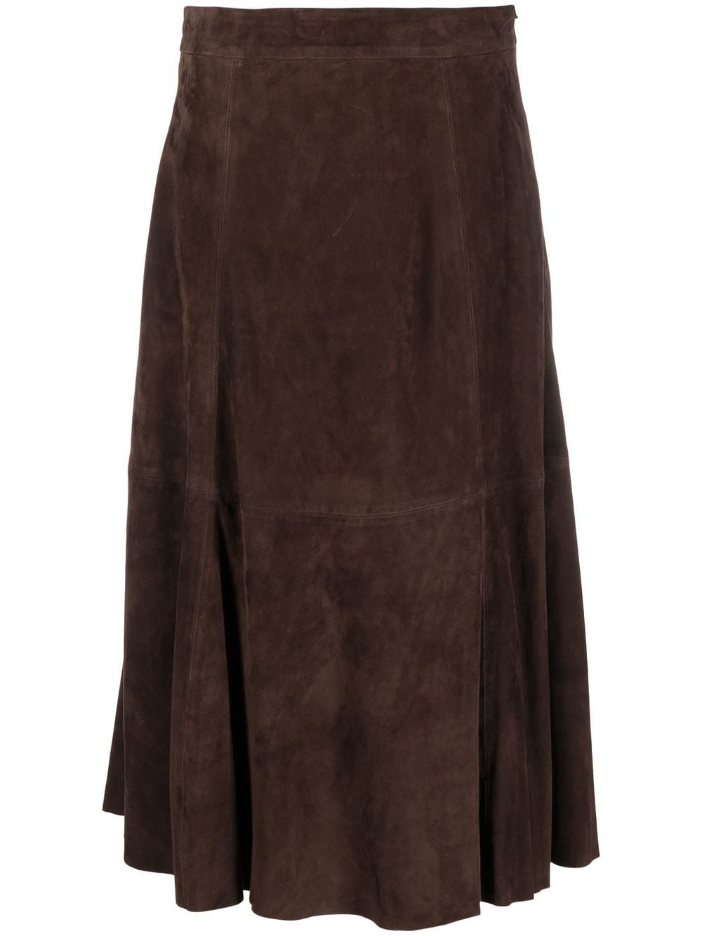 Polo Ralph Lauren lambskin high-waisted skirt - Brown von Polo Ralph Lauren
