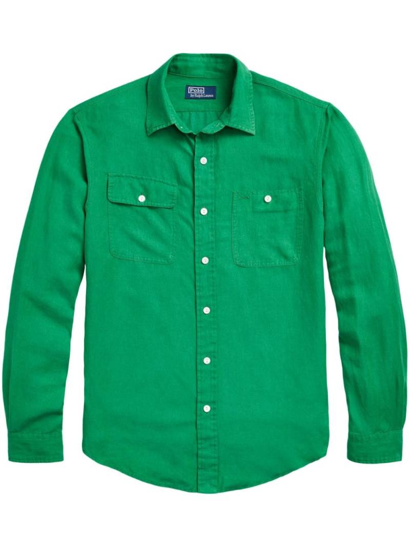 Polo Ralph Lauren linen-blend button-up shirt - Green von Polo Ralph Lauren