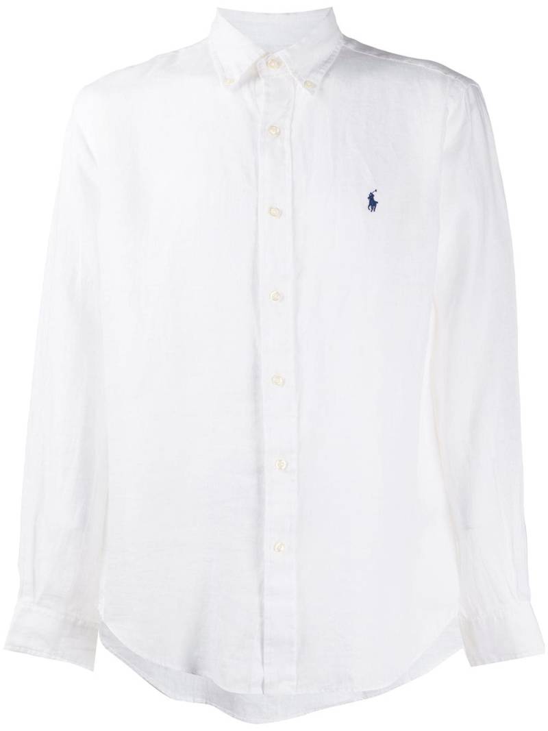 Polo Ralph Lauren linen logo embroidered shirt - White von Polo Ralph Lauren