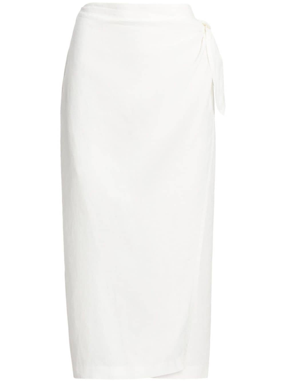 Polo Ralph Lauren linen wrap skirt - White von Polo Ralph Lauren