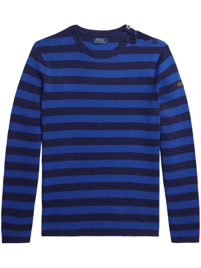 Polo Ralph Lauren logo-appliqué cotton-blend jumper - Blue von Polo Ralph Lauren
