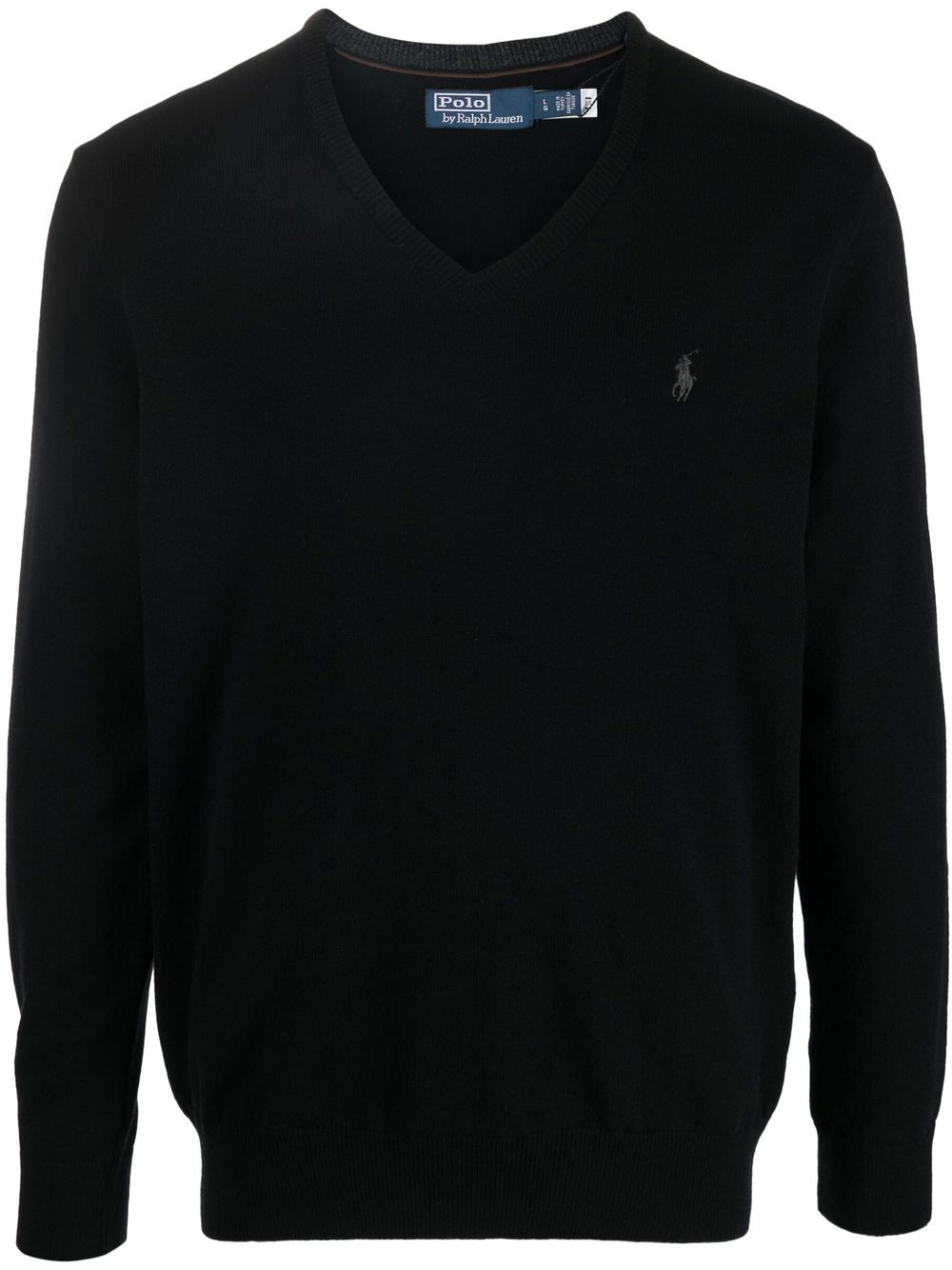 Polo Ralph Lauren logo-embroidered V-neck jumper - Black von Polo Ralph Lauren