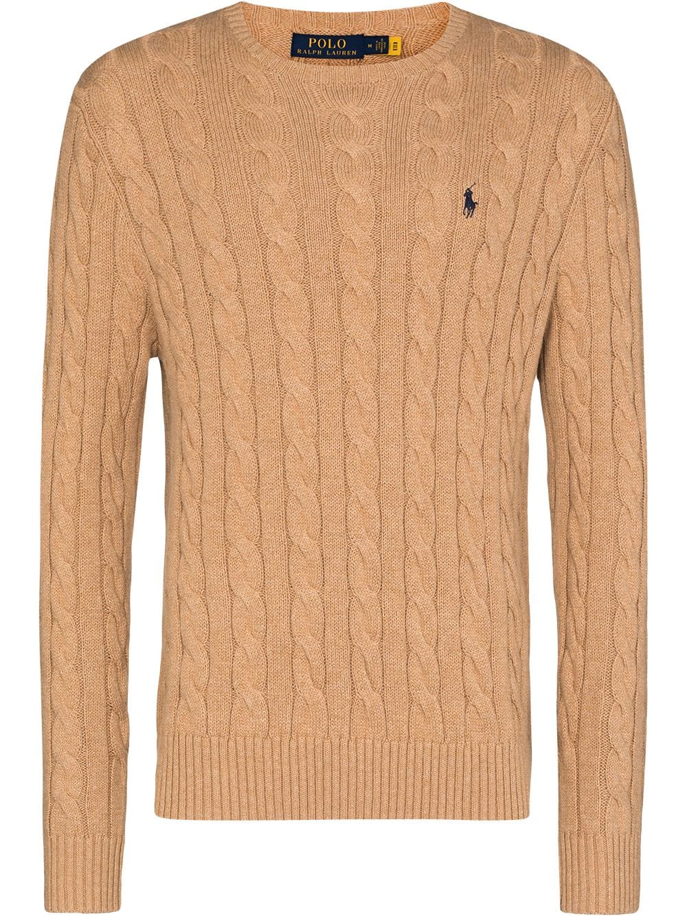 Polo Ralph Lauren logo-embroidered cable-knit jumper - Brown von Polo Ralph Lauren