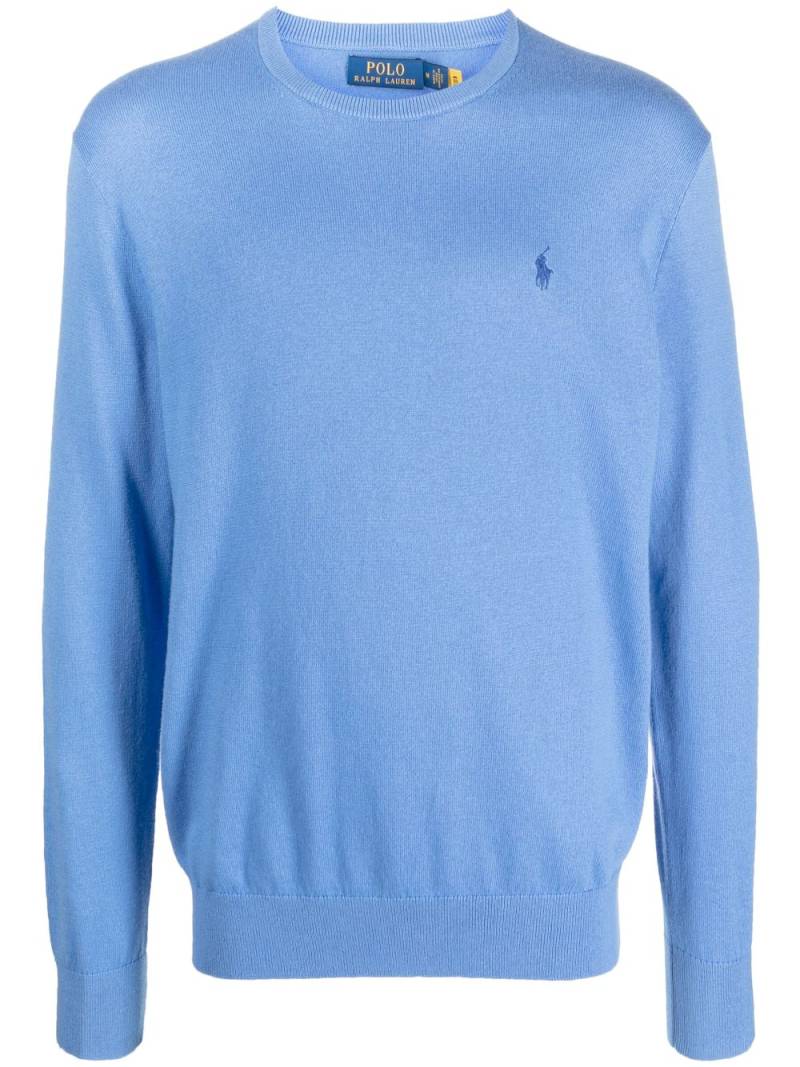 Polo Ralph Lauren logo-embroidered cotton-blend jumper - Blue von Polo Ralph Lauren