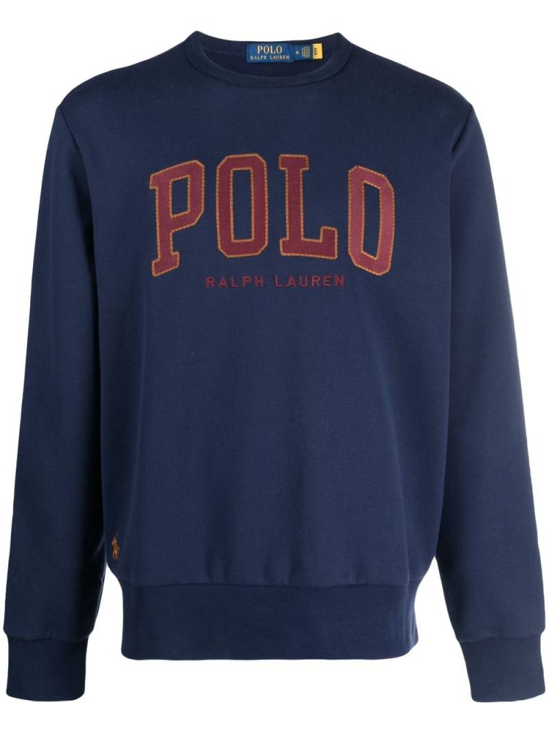 Polo Ralph Lauren logo-embroidered cotton blend sweatshirt - Blue von Polo Ralph Lauren