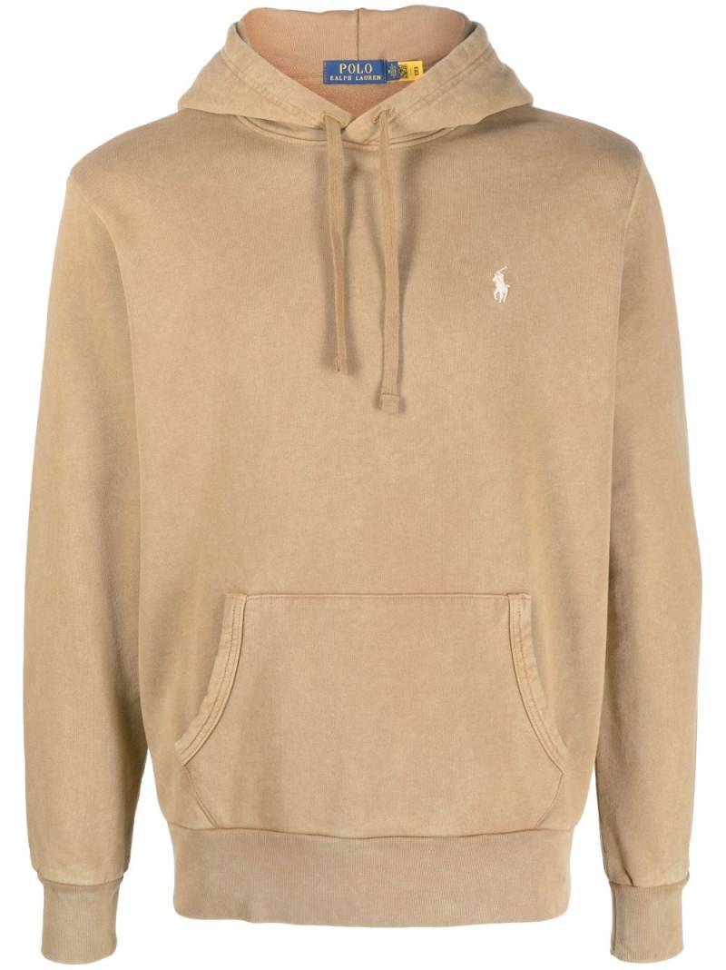 Polo Ralph Lauren logo-embroidered cotton hoodie - Brown von Polo Ralph Lauren