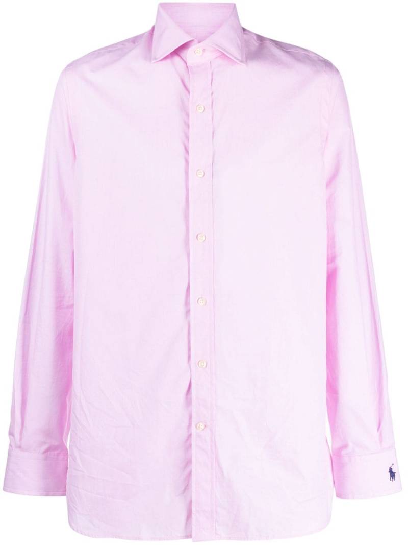 Polo Ralph Lauren logo-embroidered long-sleeve cotton shirt - Pink von Polo Ralph Lauren