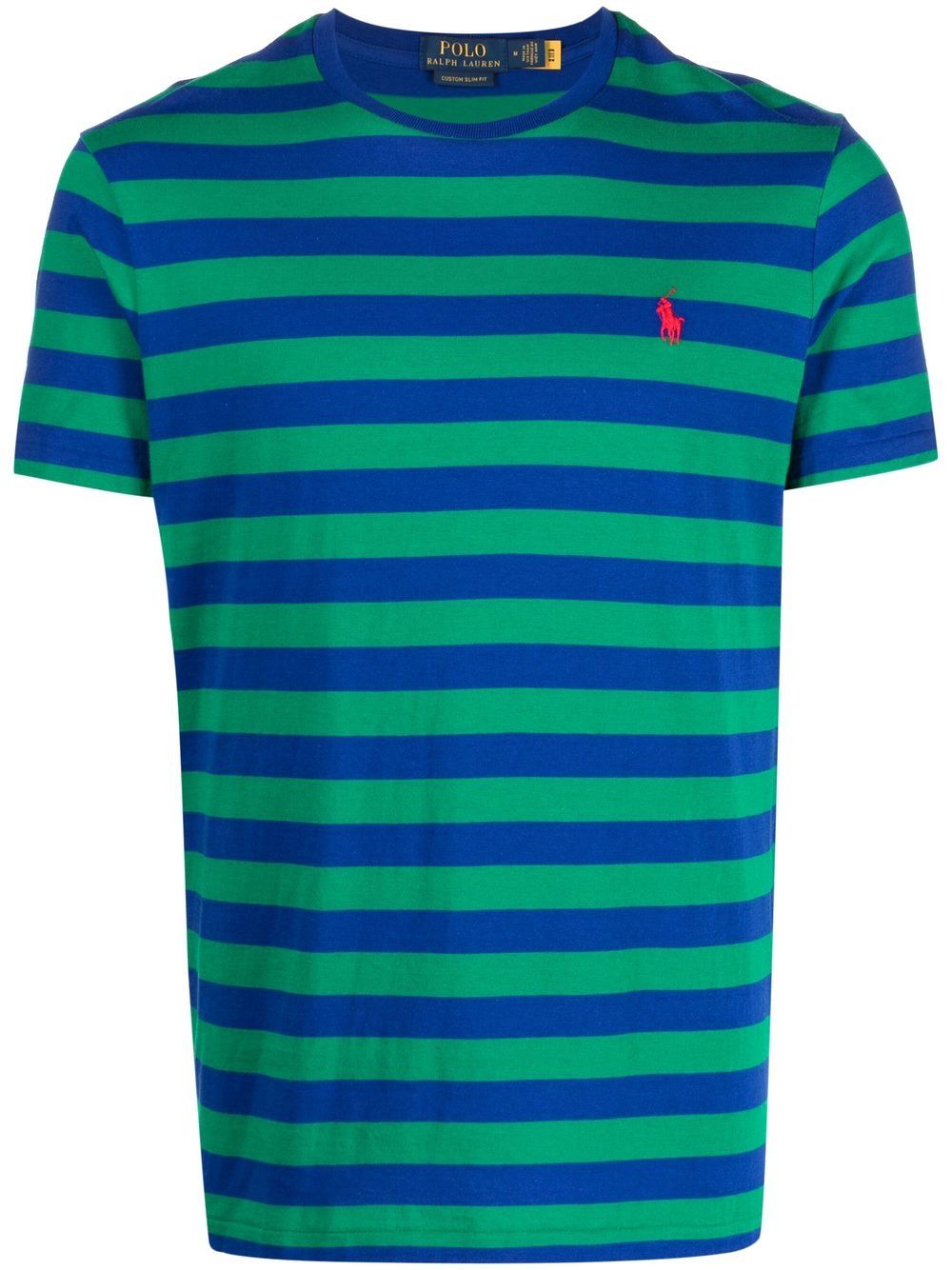 Polo Ralph Lauren logo-embroidered striped T-shirt - Green von Polo Ralph Lauren