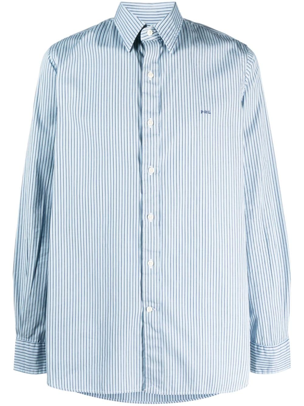 Polo Ralph Lauren logo-embroidered striped shirt - Blue von Polo Ralph Lauren