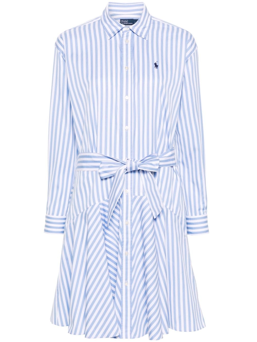 Polo Ralph Lauren logo-embroidered striped shirt dress - Blue von Polo Ralph Lauren