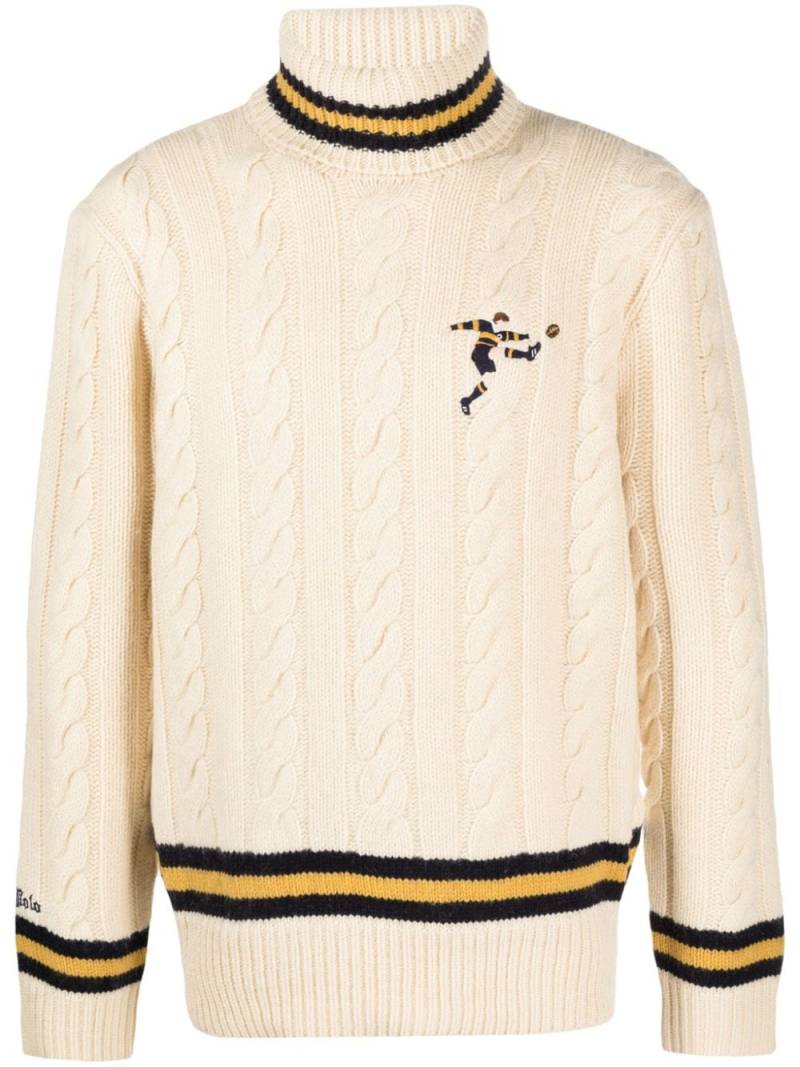 Polo Ralph Lauren logo-embroidered wool blend jumper - Neutrals von Polo Ralph Lauren