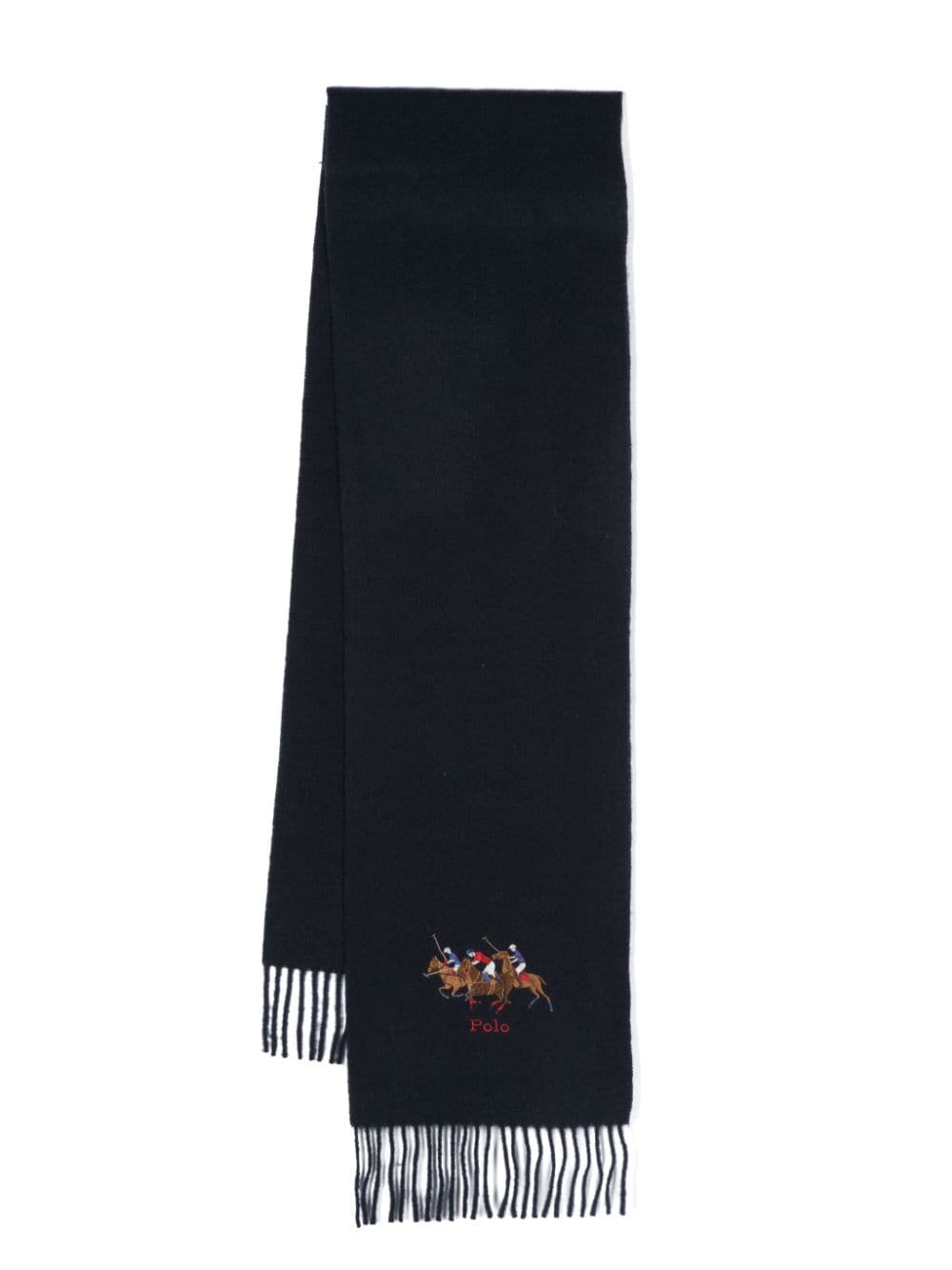 Polo Ralph Lauren logo-embroidered wool scarf - Blue von Polo Ralph Lauren