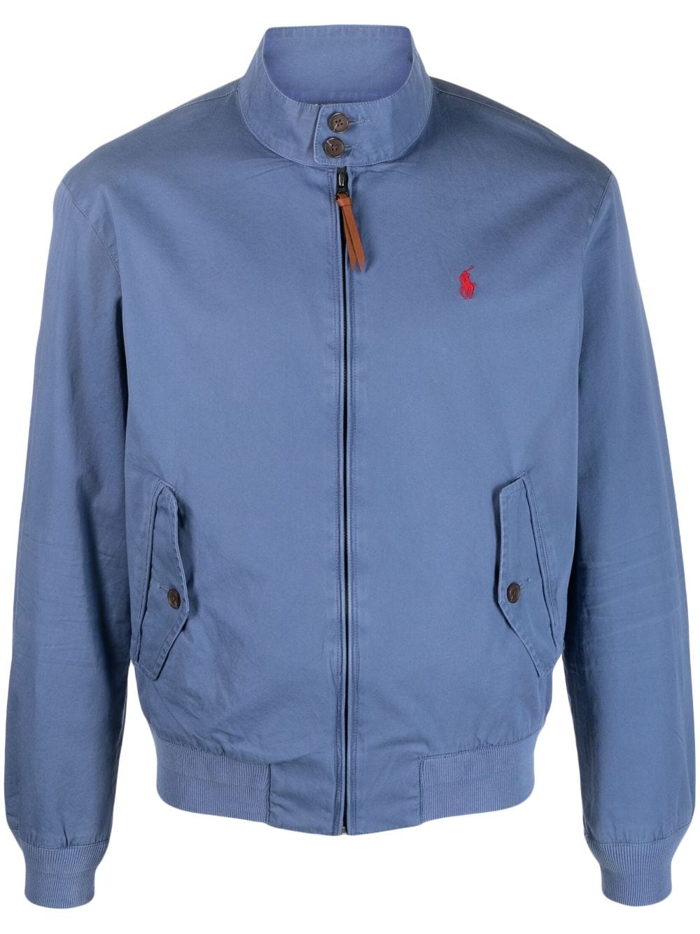 Polo Ralph Lauren logo-embroidered zip-up bomber jacket - Blue von Polo Ralph Lauren