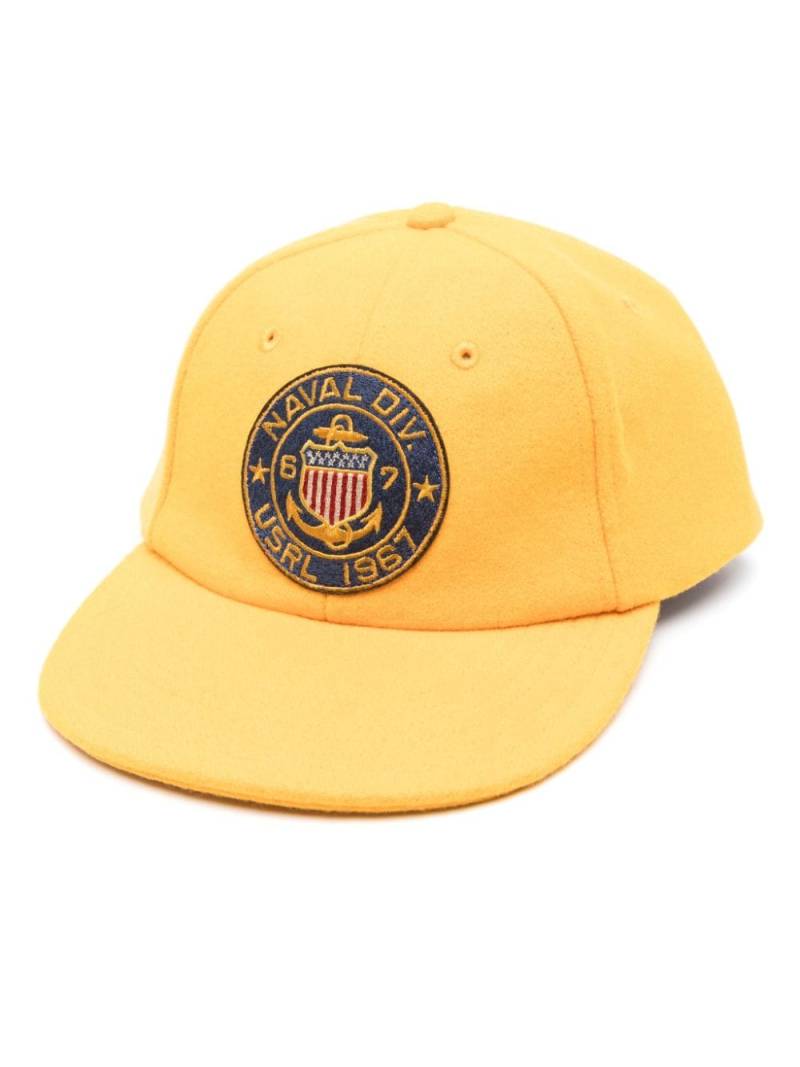 Polo Ralph Lauren logo-patch brushed baseball cap - Orange von Polo Ralph Lauren