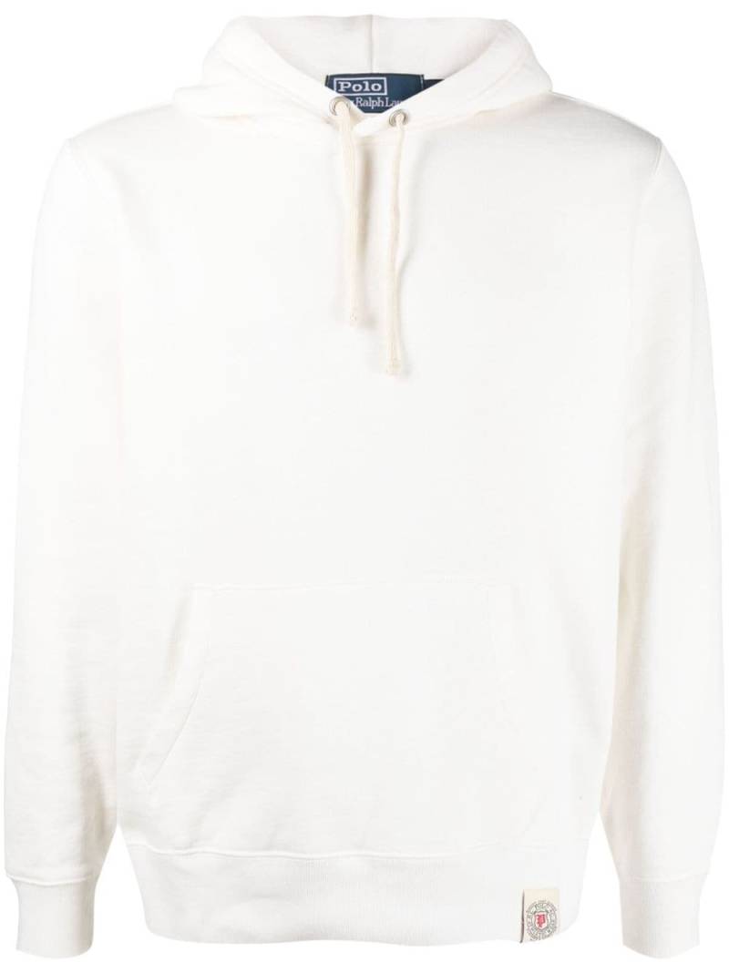 Polo Ralph Lauren logo-patch cotton-blend hoodie - White von Polo Ralph Lauren