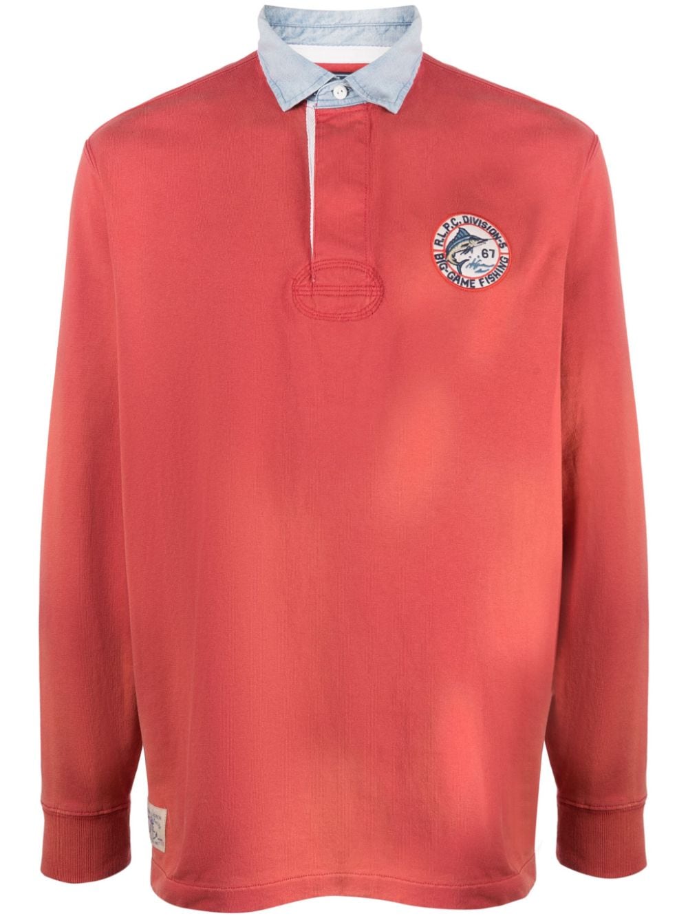 Polo Ralph Lauren logo-patch cotton polo shirt - Red von Polo Ralph Lauren