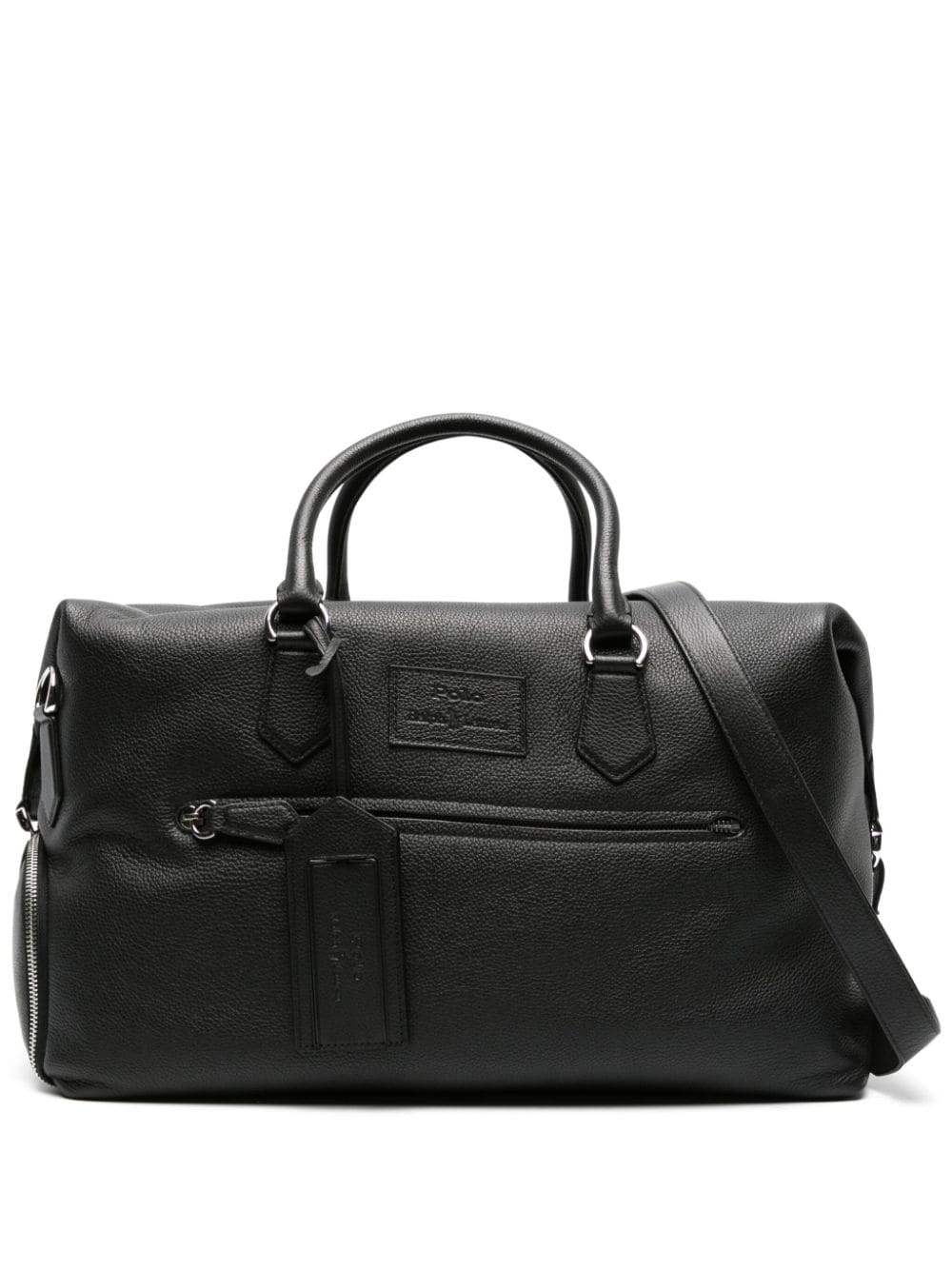 Polo Ralph Lauren logo-patch leather holdall - Black von Polo Ralph Lauren