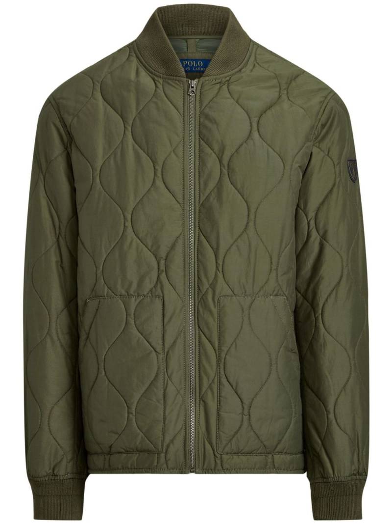 Polo Ralph Lauren logo-patch quilted jacket - Green von Polo Ralph Lauren